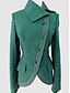 cheap Jackets-Women&#039;s Solid Colored Jacket Regular Daily Long Sleeve Polyester Coat Tops Blue