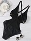 cheap One-Pieces-Women&#039;s One Piece Swimsuit Criss Cross Cut Out Geometric Yellow Black Swimwear V Neck Bathing Suits Sexy / Padded Bras