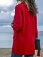 abordables Blazers Femme-blazer femme manteau en polyester de couleur unie tops noir / rouge / bleu marine