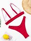 cheap Bikini-Women&#039;s Bandeau Basic Bikini Swimsuit Lace up Print Geometric Swimwear Bathing Suits Black Red