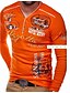 economico Tank Tops-Per uomo maglietta Pop art Alfabetico Con stampe Manica lunga Quotidiano Top Bianco Nero Arancione
