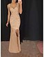 cheap Party Dresses-Women&#039;s Swing Dress Maxi long Dress - Sleeveless Solid Colored Split Glitter Elegant Sexy Cocktail Party Prom Blushing Pink Gold S M L XL