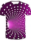 cheap Tank Tops-Men&#039;s T shirt Shirt Graphic Optical Illusion Round Neck Casual Daily Short Sleeve Tops Streetwear Punk &amp; Gothic Blue Black Purple / Summer