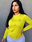 cheap Sweaters-Women&#039;s Pullover Solid Colored Long Sleeve Sweater Cardigans Round Neck Yellow Black Red