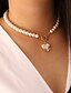 cheap Necklaces-1pc Pendant Necklace Lockets Necklace Women&#039;s Street Gift Birthday Party Retro Imitation Pearl Alloy Heart / Pearl Necklace