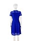 cheap Elegant Dresses-Women&#039;s A-Line Dress Knee Length Dress - Short Sleeve Solid Colored Floral Lace Plus Size Elegant White Black Blue Red S M L XL XXL 3XL 4XL 5XL
