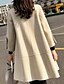 cheap Coats &amp; Trench Coats-Women&#039;s Coat Regular Solid Colored Daily Black Beige S M L