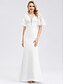 cheap Wedding Dresses-Mermaid / Trumpet Wedding Dresses Jewel Neck Floor Length Spandex Lace Polyester Short Sleeve Simple Casual Illusion Detail Elegant with Lace Insert 2021