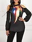 cheap T-Shirts-Women&#039;s Daily T-shirt Galaxy Long Sleeve Tops Off Shoulder Black