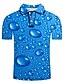cheap Polos-Men&#039;s Tennis Shirt Polo Shirt Golf Shirt Graphic 3D Collar Shirt Collar Blue Plus Size Daily Holiday Short Sleeve Print Clothing Apparel Streetwear Exaggerated