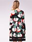 cheap Vintage Dresses-Women&#039;s A-Line Dress Knee Length Dress Half Sleeve Santa Claus Print Geometric Streetwear Christmas Black Green S M L XL