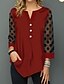 abordables Tops &amp; Blouses-Mujer Camiseta A Lunares Negro