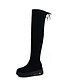 cheap Boots-Women&#039;s Boots Over-The-Knee Boots Wedge Heel Round Toe Over The Knee Boots Casual Daily Suede Solid Colored Winter Black