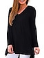 abordables Tops &amp; Blouses-Mujer Camiseta Color sólido Escote en Pico Diario Manga Larga Tops Blanco Negro Vino
