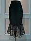 abordables Bottoms-Mujer Corte Bodycon Faldas Color sólido Negro S M L / Elástico