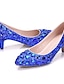 cheap Pumps &amp; Heels-Women&#039;s Wedding Shoes Glitter Crystal Sequined Jeweled Wedding Party &amp; Evening Solid Colored Rhinestone Crystal Sparkling Glitter Low Heel Pointed Toe Vintage Minimalism PU Loafer Blue Gold