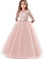 abordables Robes pour Filles-Robe Fille Enfants Robe Évasée Petit Couleur Pleine Fleur Soirée Mariage Couleur menthe Type A Type B Dentelle Tulle Polyester Elégant Princesse Robes