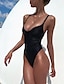 cheap One-Pieces-Women&#039;s Swimwear One Piece Swimsuit Blue Pink Black Yellow Swimwear Halter Bathing Suits
