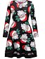 cheap Vintage Dresses-Women&#039;s A-Line Dress Knee Length Dress Half Sleeve Santa Claus Print Geometric Streetwear Christmas Black Green S M L XL