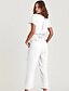 abordables Jumpsuits &amp; Rompers-Combinaison-pantalon Femme Couleur Pleine Blanche Noir Jaune Rose Claire S M L XL