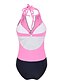 cheap One-Pieces-Women&#039;s One Piece Swimsuit Color Block Blushing Pink Light Green Navy Blue Swimwear Underwire Bathing Suits