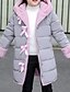 abordables Chaquetas y Abrigos para Niña-Niños Chica Largo y Acolchado Negro Gris Rosa Color sólido Básico Invierno 4-12 años Escuela / Algodón