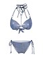 preiswerte Bikini-Damen Bademode Bikinis Badeanzug mit Schnürung Blau Silber Bademode Bügel Badeanzüge