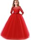 baratos Vestidos para Meninas-Infantil Pouco Vestido Para Meninas Cor Sólida Flor Festa Casamento Vestido Swing Cor de menta Tipo A Tipo B Renda Tule Elegante Princesa Vestidos