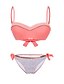 cheap Bikini-Women&#039;s Swimwear Bikini Swimsuit Color Block Geometric Pink Light Green Swimwear Underwire Bathing Suits