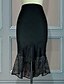 abordables Bottoms-Mujer Corte Bodycon Faldas Color sólido Negro S M L / Elástico
