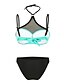 cheap Tankini-Women&#039;s Swimwear Bikini Swimsuit Color Block Blue Black Pink Light Green Swimwear Underwire Bathing Suits