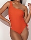 cheap One-Pieces-Women&#039;s Basic Orange High Neck Briefs One-piece Swimwear Swimsuit - Solid Colored S M L Orange