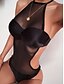 cheap One-Pieces-Women&#039;s One Piece Swimsuit Lace Black Blushing Pink Swimwear Halter Bathing Suits