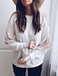cheap Tops &amp; Blouses-Women&#039;s Blouse Solid Colored Round Neck Daily Cut Out Lace Long Sleeve Tops Basic White Black
