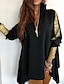 cheap Tops &amp; Blouses-Women&#039;s Coat Daily Regular Coat Stand Collar Regular Fit Jacket Long Sleeve Color Block Black