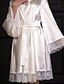 abordables Pijama-Mujer Encaje Normal Sexy Batas Ropa de dormir - POLY Color sólido Blanco / Negro / Rosa S M L / Cosido / Primavera &amp; Otoño / Cosido