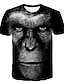 abordables Tank Tops-Hombre Tee Camiseta Impresión 3D Gráfico Orangután Tallas Grandes Estampado Manga Corta Diario Tops Campestre Chic de Calle Cómodo Grande y alto Negro Azul Piscina Rojo