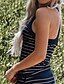 cheap Plus Size Swimwear-Women&#039;s Tankini Swimsuit Striped Navy Blue Plus Size Swimwear Bathing Suits