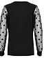 cheap Tops &amp; Blouses-Women&#039;s Blouse Plain Polka Dot V Neck Daily Weekend Long Sleeve Slim Tops Black