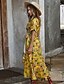 cheap Boho Dresses-Women&#039;s Swing Dress Red Yellow Light Blue Short Sleeve Geometric V Neck Elegant Slim S M L XL