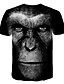 cheap Tank Tops-Men&#039;s Tee T shirt 3D Print Graphic Orangutan Plus Size Print Short Sleeve Daily Tops Country Streetwear Comfortable Big and Tall Black Blue Red