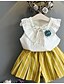 preiswerte Hoodies-Kinder Mädchen Kleidungsset Ärmellos Gelb Leicht Blau Bedruckt Baumwolle Grundlegend