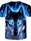 cheap T-Shirts-Women&#039;s T shirt 3D Animal Round Neck Daily Short Sleeve Tops Basic Blue