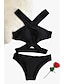 cheap Tankini-Women&#039;s Swimwear Bikini Tankini Swimsuit Black Plus Size Swimwear Halter Bathing Suits