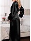 cheap Pajamas-Women&#039;s 1 pc Pajamas Robes Gown Bathrobes Simple Casual Comfort Pure Color Spandex Home Party Wedding Party Deep V Gift Long Sleeve Lace up Cut Out Fall Winter Belt Included White Black / Satin