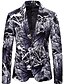 abordables Men&#039;s Christmas Outerwear-blazer Homme Standard Polyester Pour des hommes Costume Noir Revers Cranté
