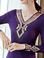 economico Tops &amp; Blouses-Per donna Plus Size Blusa Camicia Color Block A V Top Nero Viola Rosa
