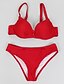 cheap Bikini-Women&#039;s Swimwear Bikini Swimsuit Push Up Solid Colored Black Red Royal Blue Bathing Suits Basic Boho