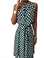 cheap Casual Dresses-Women&#039;s Sheath Dress Knee Length Dress Yellow Wine Gray Green Black Navy Blue Sleeveless Polka Dot Jewel Neck Hot Elegant Slim S M L XL XXL 3XL 4XL 5XL