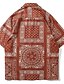 cheap Men&#039;s Socks-Men&#039;s Shirt Boho Daily Beach Print Half Sleeve Tops Tropical Blue Black Red / Summer